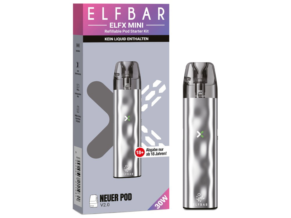 Elfbar Elfx Mini E-Zigaretten-Set Silver