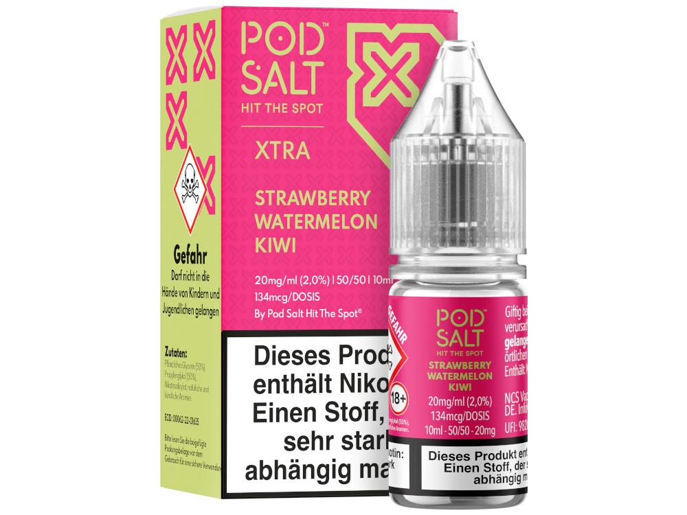 Pod Salt X Nikotinsalz-Liquid Strawberry Watermelon Kiwi 20 mg/ml