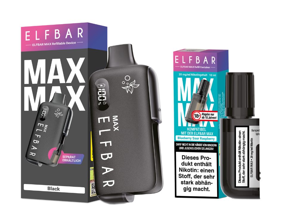 Elfbar Max Set inkl. Liquid Pod black Blueberry Sour Raspberry