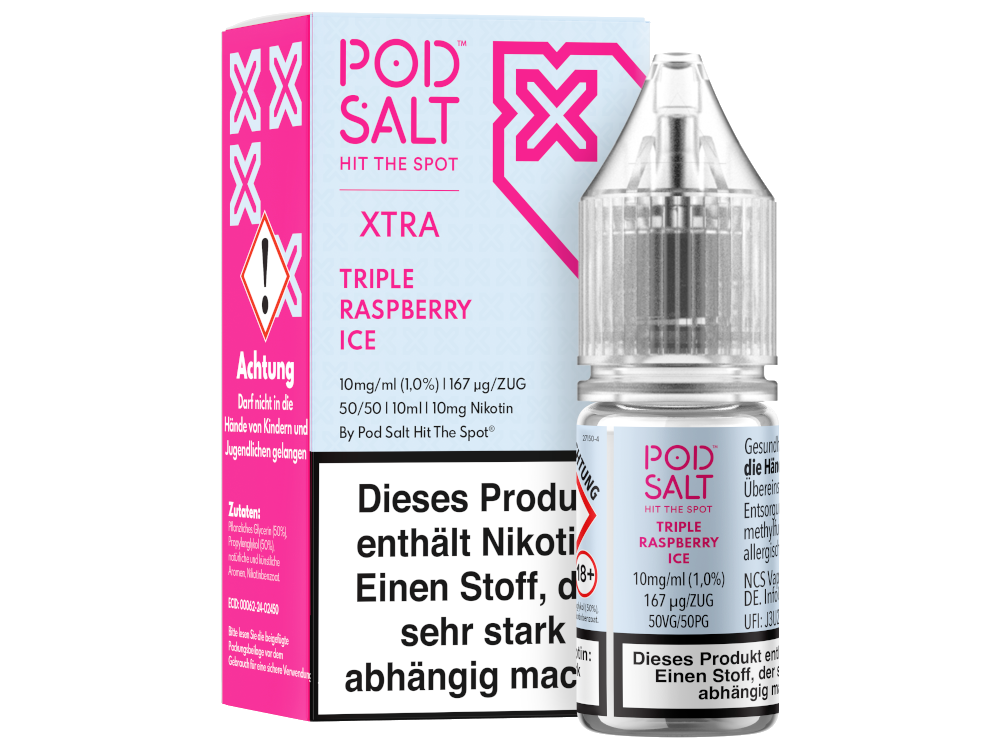Pod Salt X Nikotinsalz-Liquid Triple Raspberry Ice