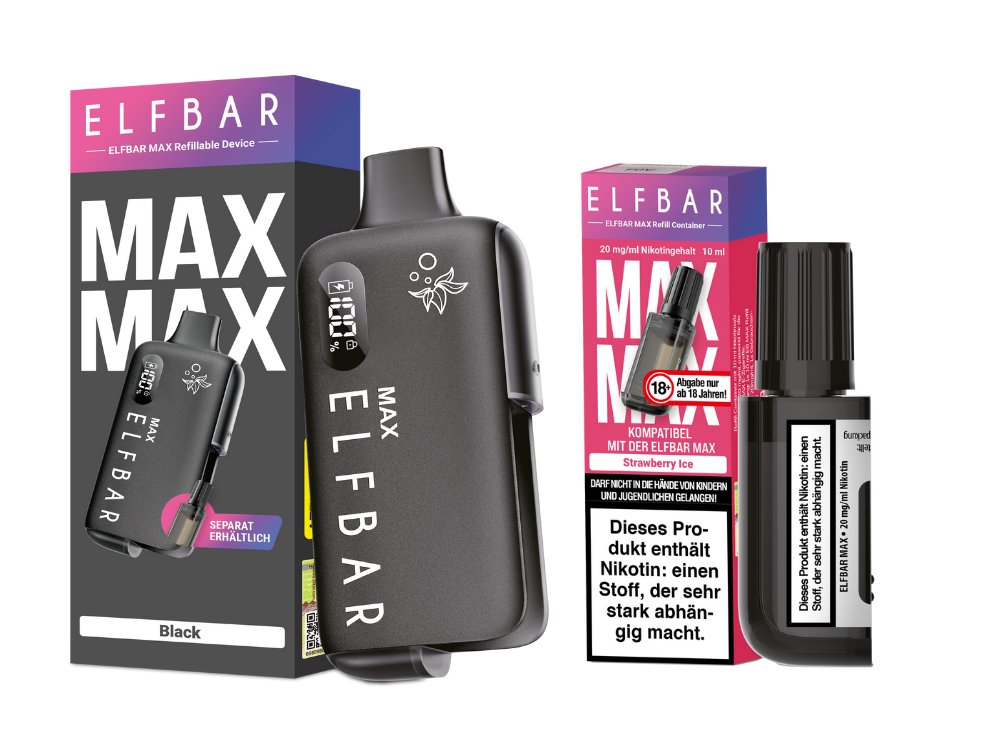 Elfbar Max Set inkl. Liquid Pod black Strawberry Ice