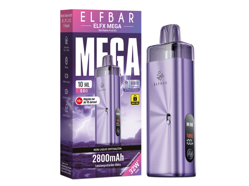 Elfbar Elfx Mega E-Zigaretten-Set Purple