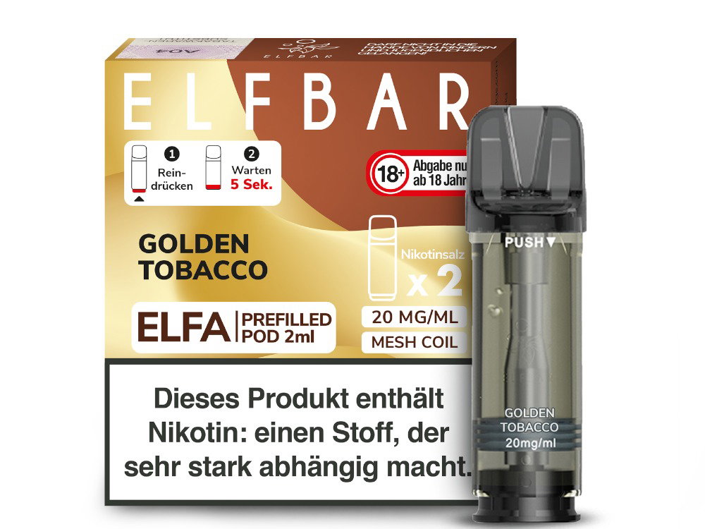 Elfbar Elfa Pod 20 mg/ml Prefilled Golden Tobacco