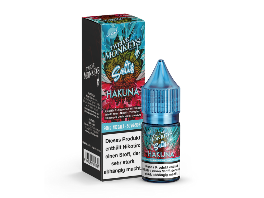 Twelve Monkeys Iced Nikotinsalz-Liquid Hakuna 20 mg/ml