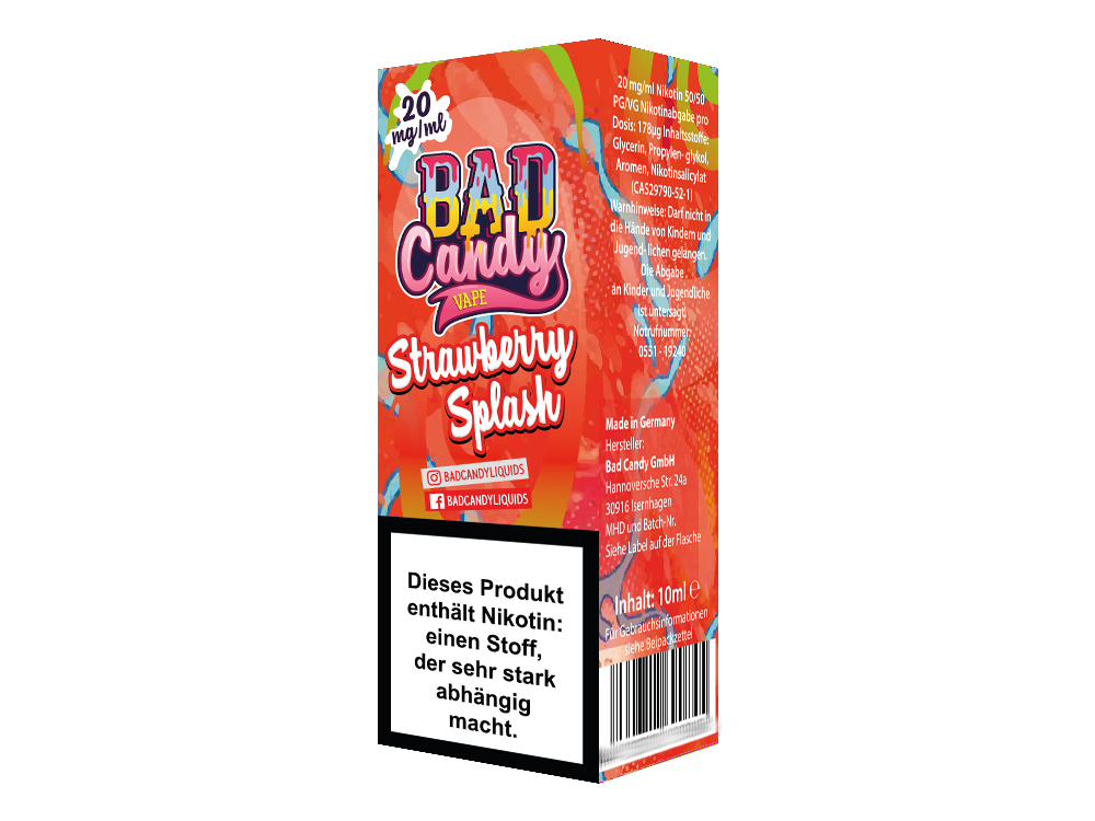 Bad Candy Liquids Strawberry Splash Nikotinsalz-Liquid 10 mg/ml