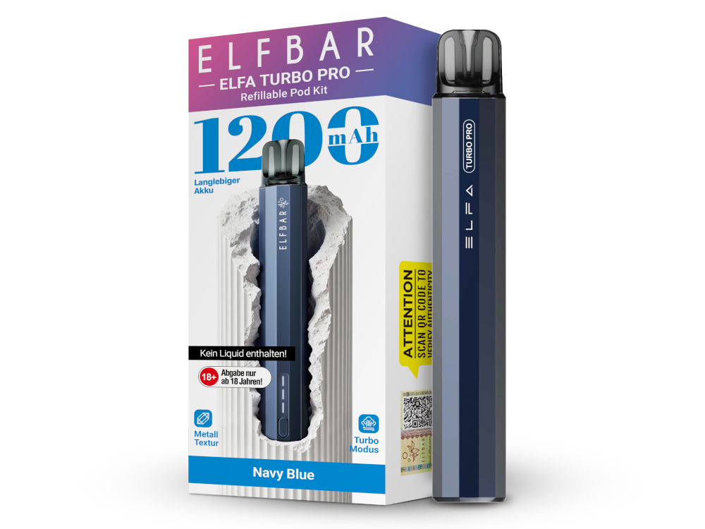 Elfbar Elfa Turbo Pro E-Zigaretten-Set Navy Blue