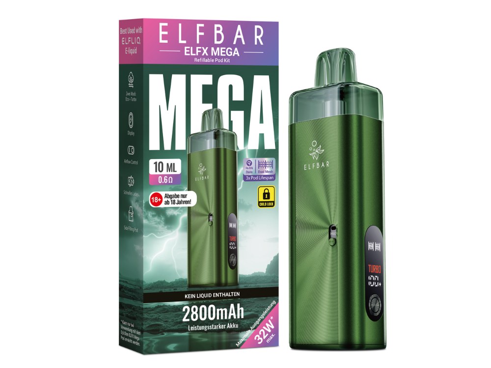 Elfbar Elfx Mega E-Zigaretten-Set Green