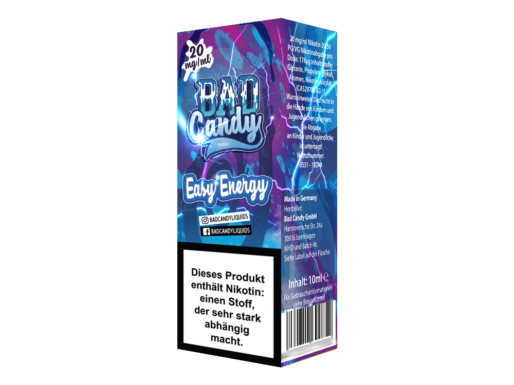 Bad Candy Liquids Easy Energy Nikotinsalz-Liquid 20 mg/ml