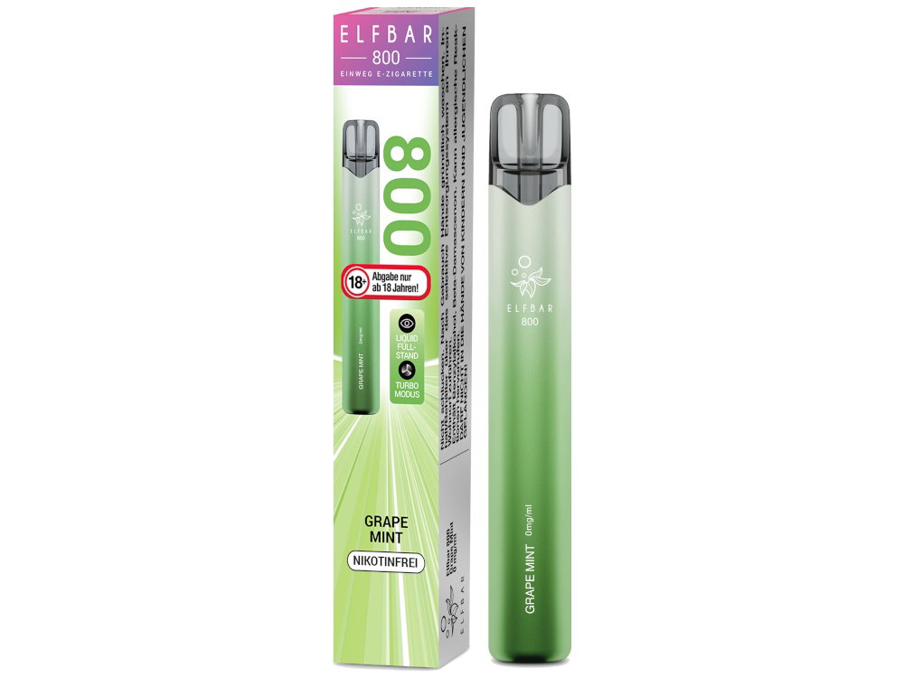 Elfbar 800 Einweg-E-Zigarette Prefilled Grape Mint 0 mg/ml