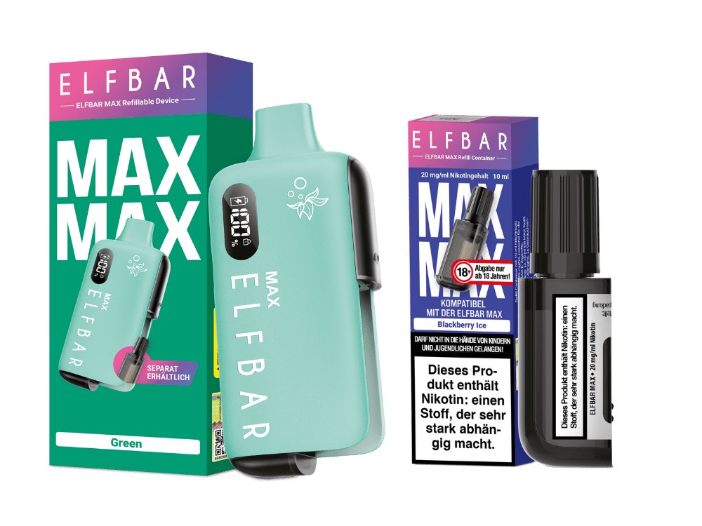 Elfbar Max Set inkl. Liquid Pod Green Blackberry Ice