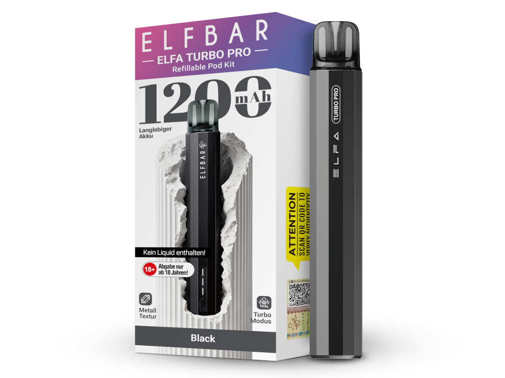 Elfbar Elfa Turbo Pro E-Zigaretten-Set black