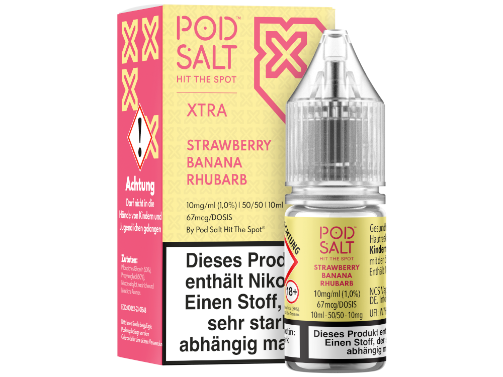 Pod Salt X Nikotinsalz-Liquid Strawberry Banana Rhubarb