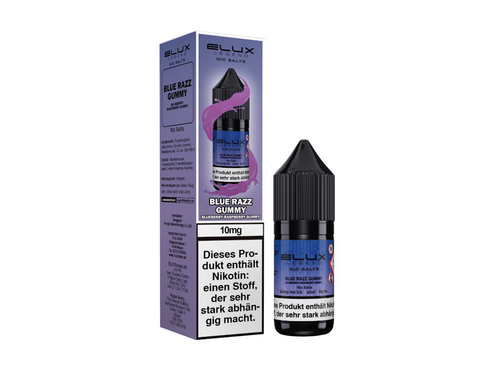 Elux Nikotinsalz-Liquid Blue Razz Gummy 10 mg/ml