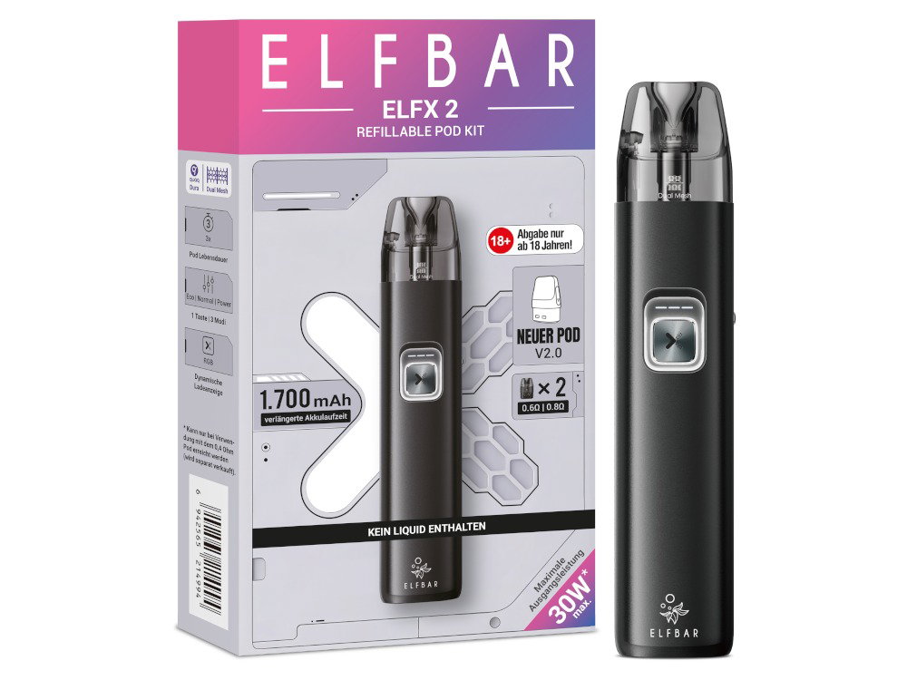 Elfbar Elfx 2 E-Zigaretten-Set Matte Black