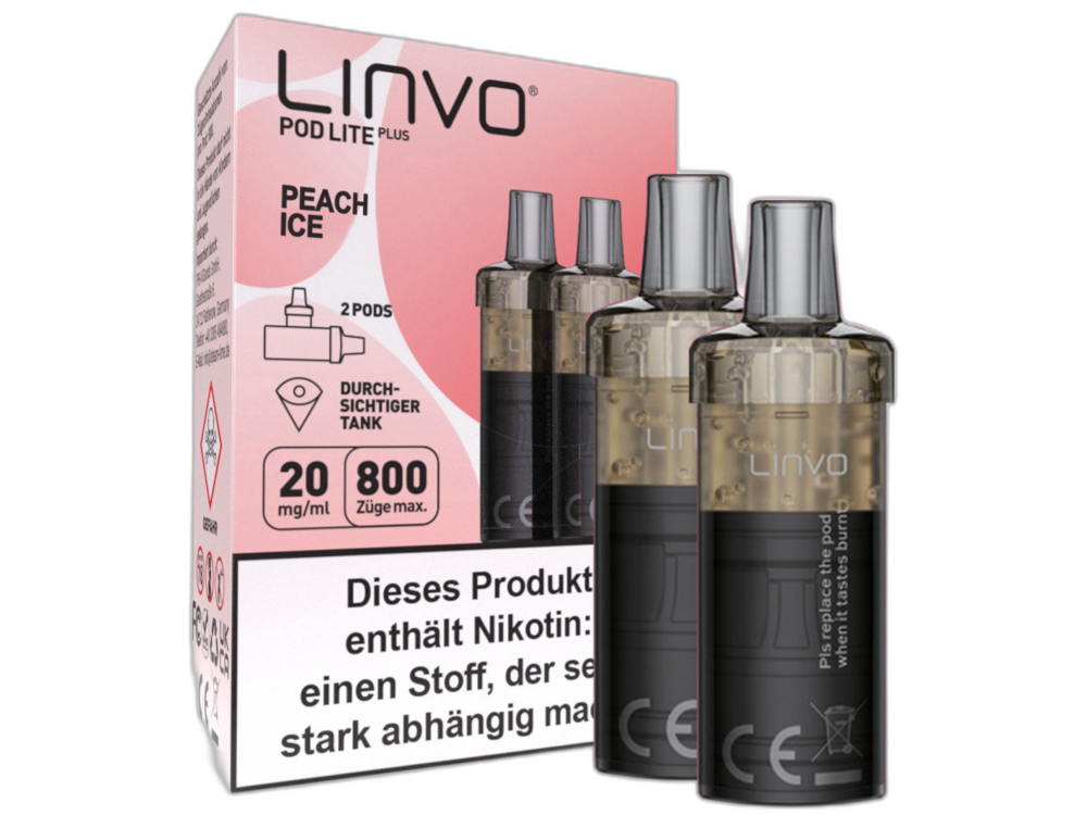 Linvo Pod Lite Plus Cartridge 20 mg/ml Prefilled Peach Ice