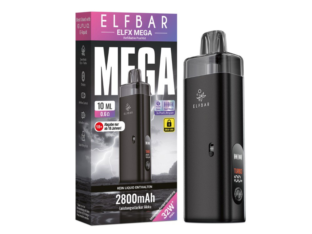 Elfbar Elfx Mega E-Zigaretten-Set black