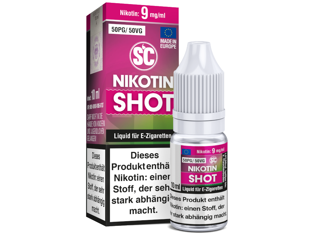 SC 10 ml Nikotin Shot 50PG / 50VG 9 mg/ml