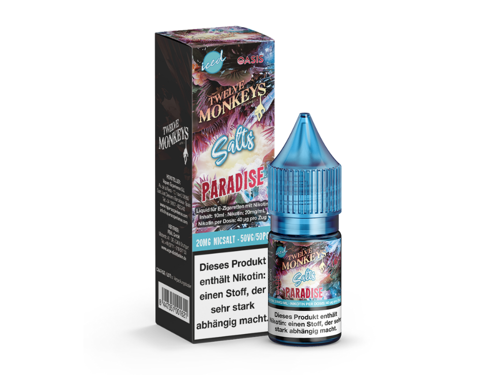 Twelve Monkeys Iced Nikotinsalz-Liquid Paradise 20 mg/ml