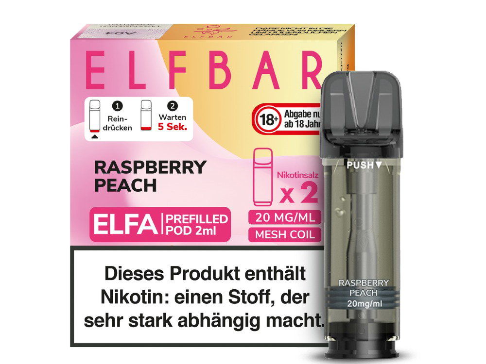 Elfbar Elfa Pod 20 mg/ml Prefilled Raspberry Peach