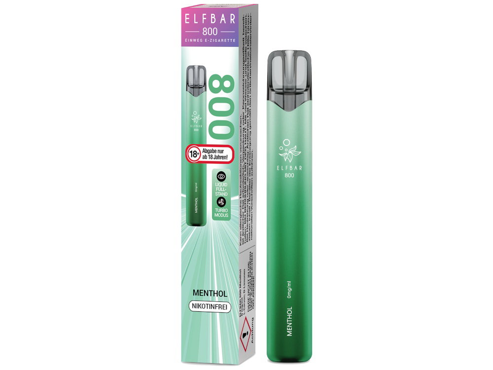 Elfbar 800 Einweg-E-Zigarette Prefilled Menthol 0 mg/ml