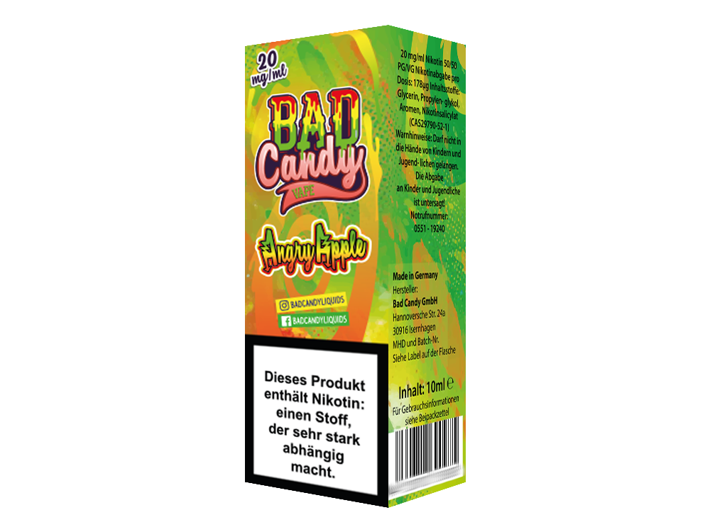 Bad Candy Liquids Angry Apple Nikotinsalz-Liquid 20 mg/ml