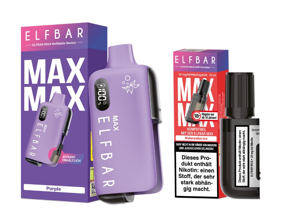 Elfbar Max Set inkl. Liquid Pod Purple Watermelon Ice