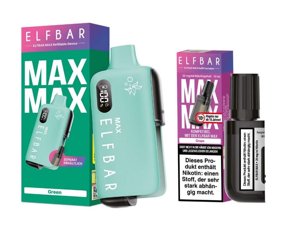 Elfbar Max Set inkl. Liquid Pod Green Grape