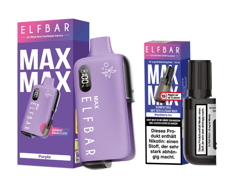 Elfbar Max Set inkl. Liquid Pod Purple Blackberry Ice