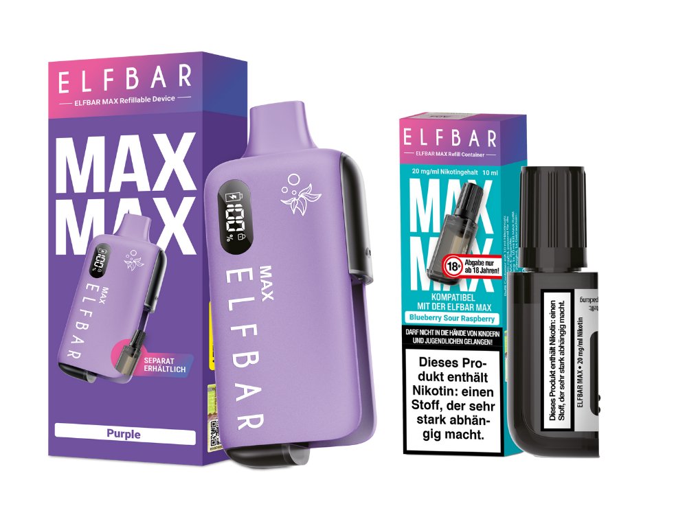 Elfbar Max Set inkl. Liquid Pod Purple Blueberry Sour Raspberry