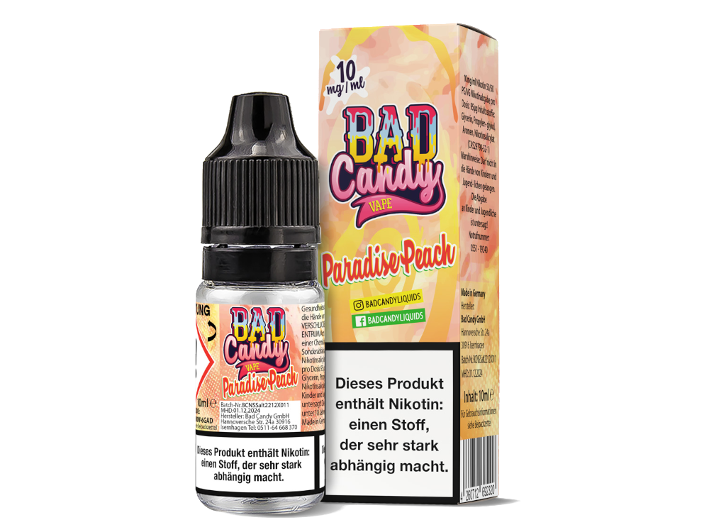 Bad Candy Liquids Paradise Peach Nikotinsalz-Liquid