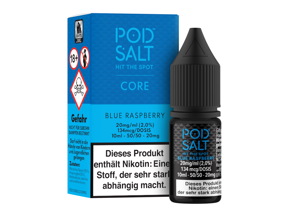 Pod Salt Core Nikotinsalz-Liquid Blue Raspberry 20 mg/ml