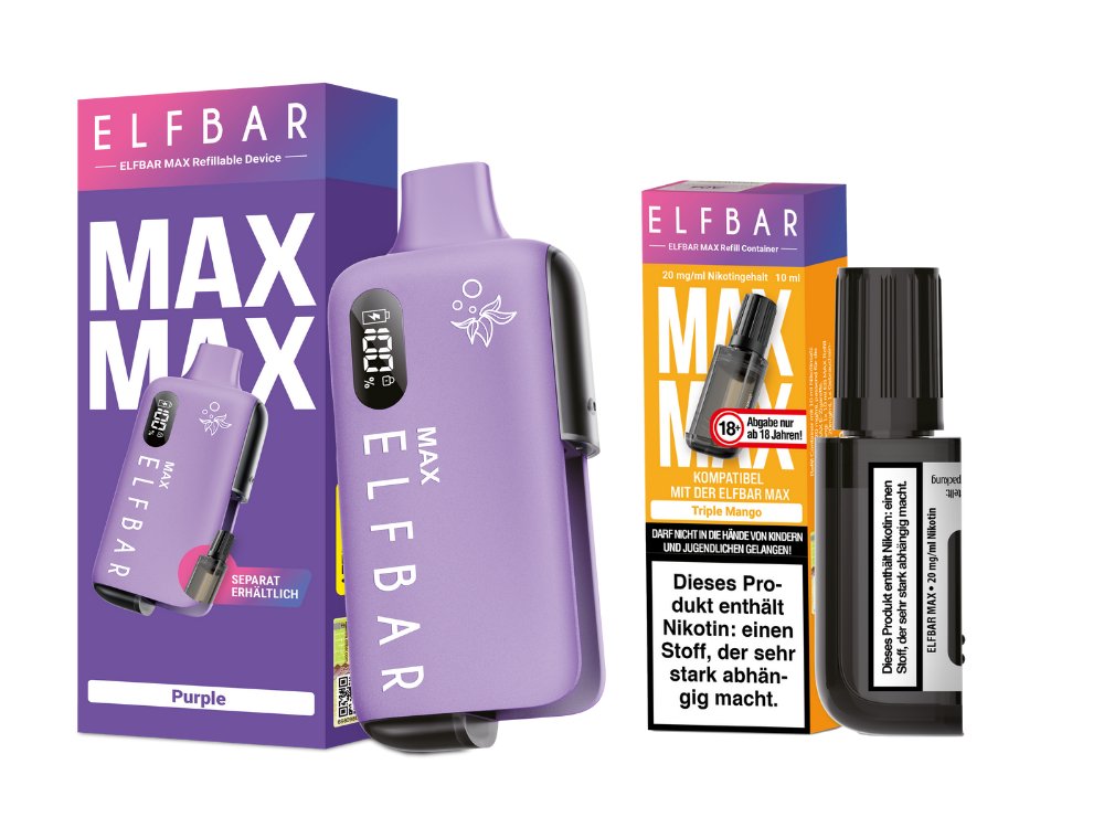 Elfbar Max Set inkl. Liquid Pod Purple Triple Mango