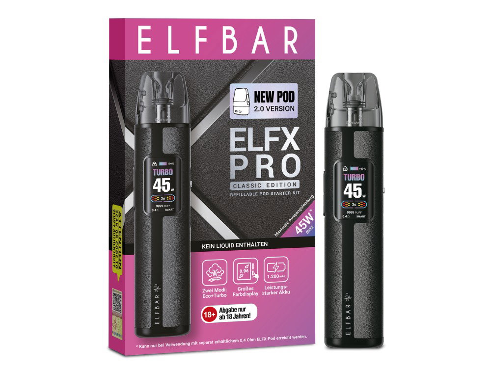 Elfbar Elfx Pro Classic Edition E-Zigaretten-Set black