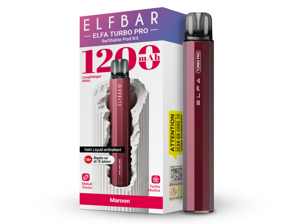 Elfbar Elfa Turbo Pro E-Zigaretten-Set maroon