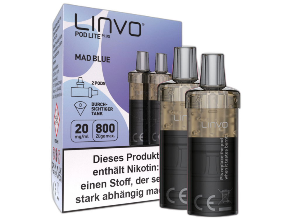 Linvo Pod Lite Plus Cartridge 20 mg/ml Prefilled Mad Blue