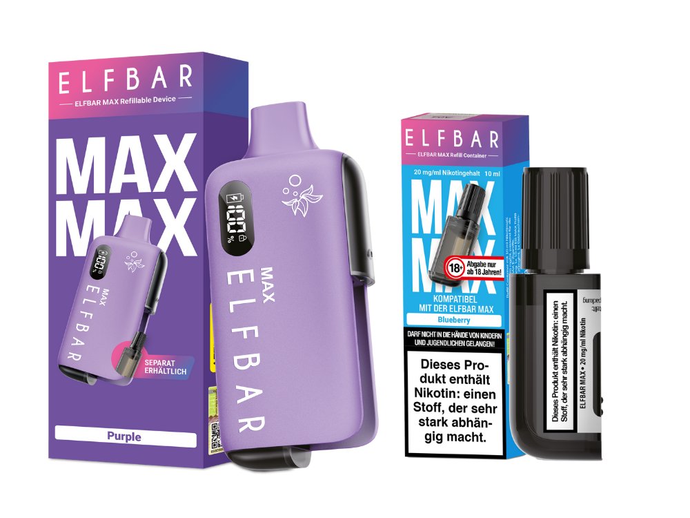 Elfbar Max Set inkl. Liquid Pod Purple Blueberry